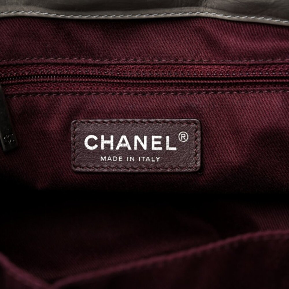 Chanel Iridescent Calfskin Quilted In The Mix Tote Grey Shoulder Bag Satchel - Picture 5 of 6